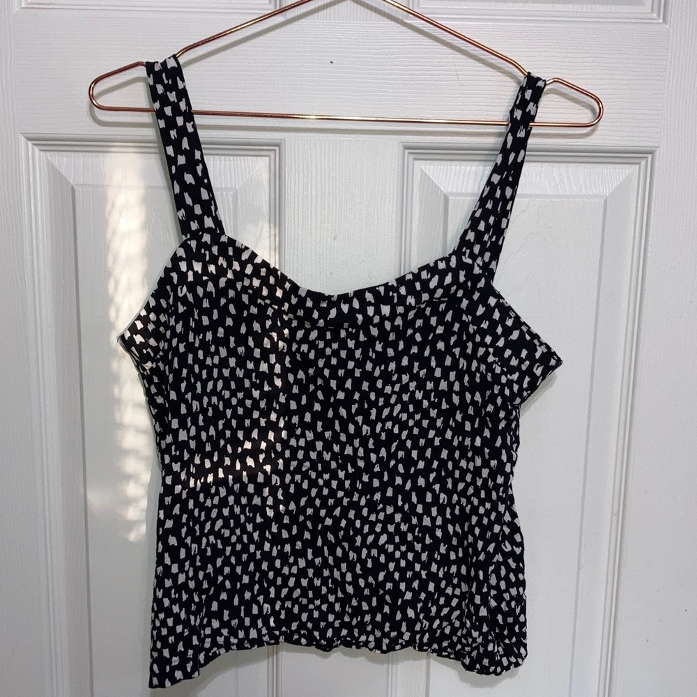 Amour Vert Black and White Patterned Tank‎ Top